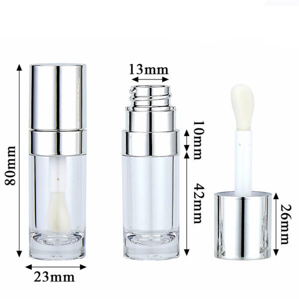 8ml transparent silver lipgloss tubes 4