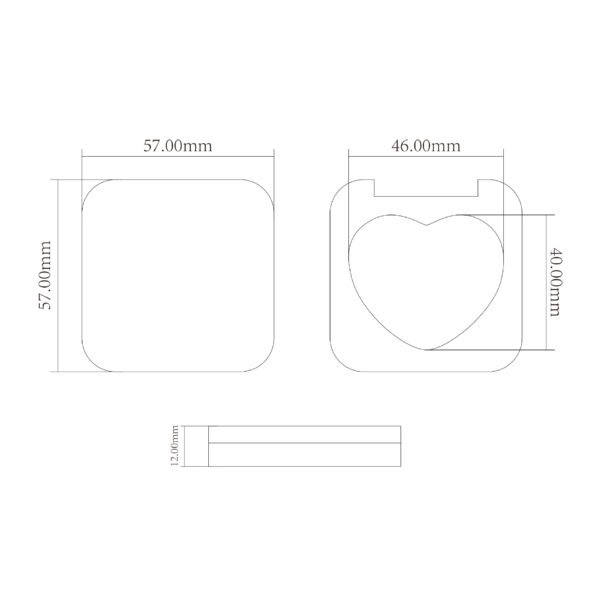 square heart shape pan eyeshadow case powder blusher case 8